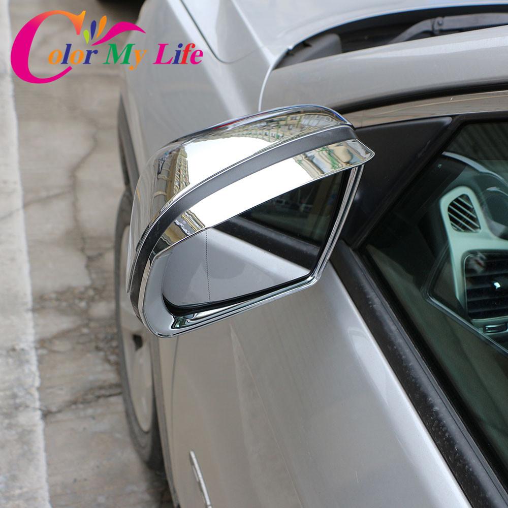 Color My Life Chrome Car Rearview Mirror Protection Cover Rain Visor Stickers for Jeep New Compass 2017- Renegade