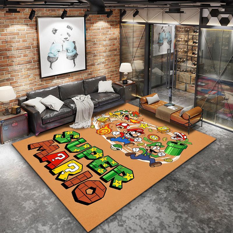 Super Mario Carpet Rug For Living Room Bedroom Home Sofa Decoration Kids Play Nonslip Floor Mat