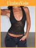 Y2k Sexy Lace Cami Top With High Elasticity For Streetwear Women