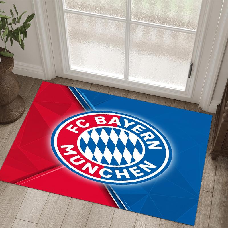 FC Bayern Design Kristall Samt Teppich Gemütlich Nicht?Rutschfester Teppich mit Aufdruck für Schlafzimmer Wohnzimmer Eingang