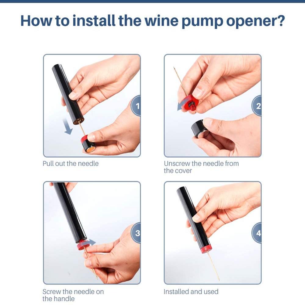 Air Pressure Bottle Opener Set Portable Corkscrew Wine Vacuum Stopper Pourer Foil Cutter Kit Kitchen Gadgets for Home1