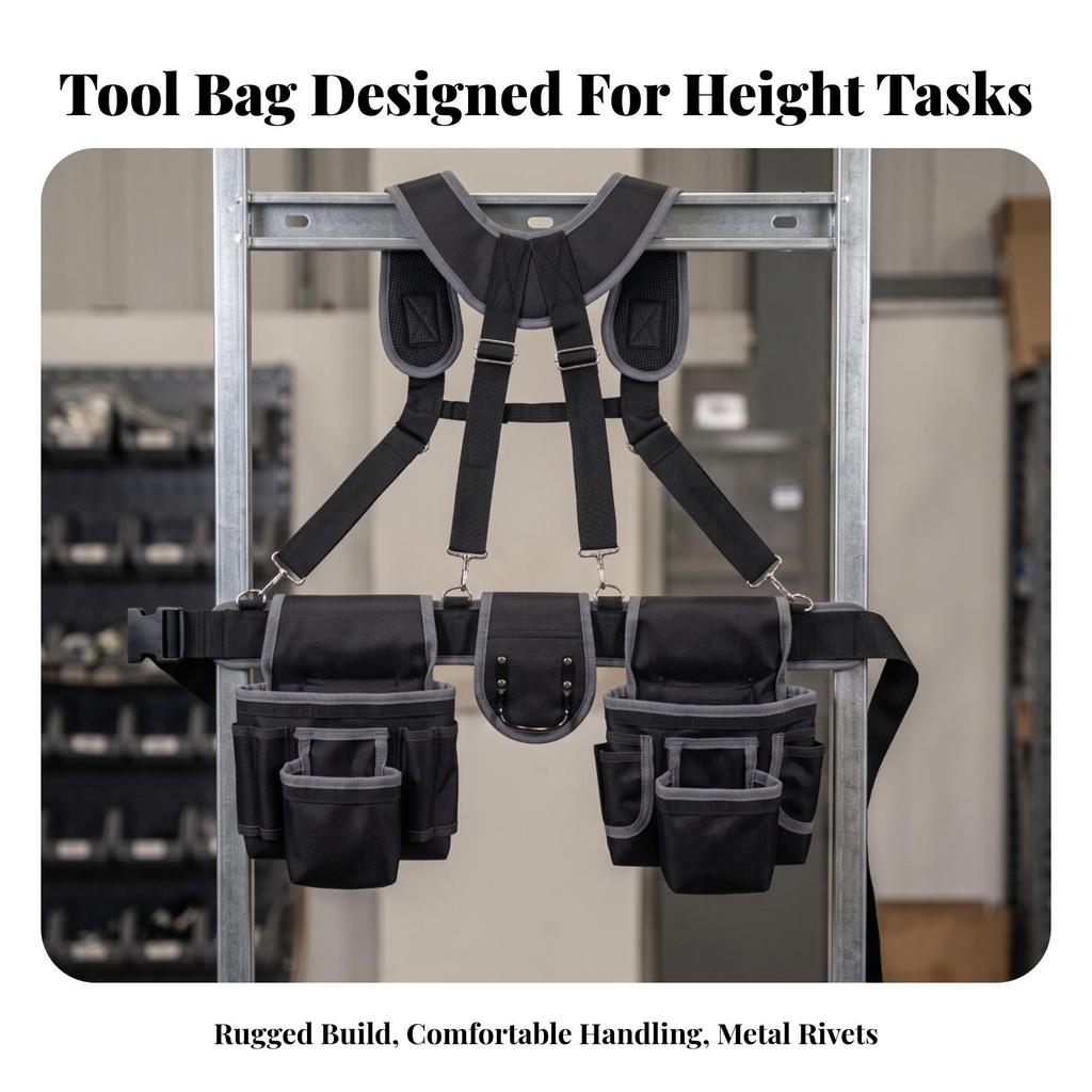 Work Belt with Pockets | Secure, support system Rig, for Construction Sites,