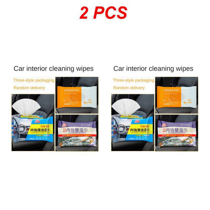 1~8 DB 15 Törlőkendő Autóhoz Gyengéd Multifunkcionális Autóbelső Kiegészítők Belsőtér Tisztító Törlőkendő Univerzális Felület Por Eltávolítás