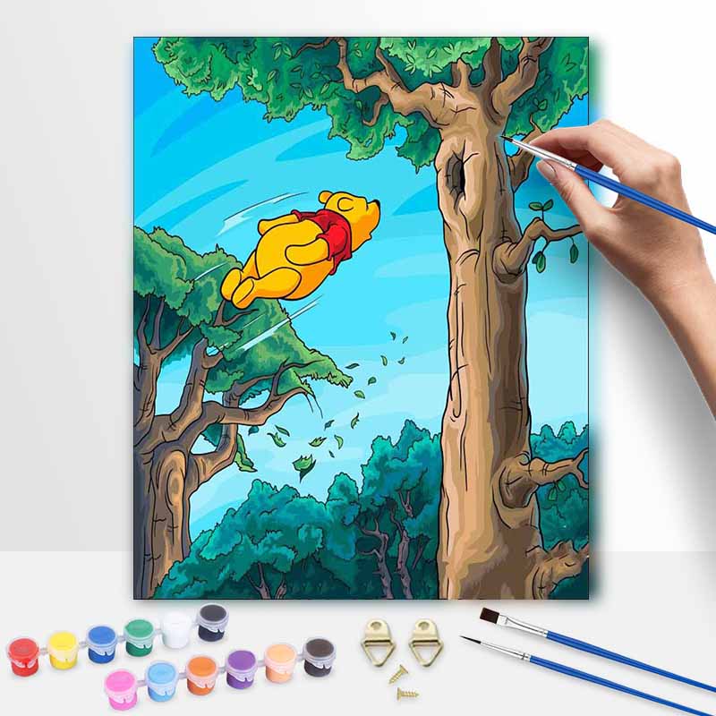 Disney Winnie The Pooh DIY Oil Painting Kits Hand Painting Home Decor Craft Gift Ideas Canvas Art Wall Hanging Paint By Numbers Set