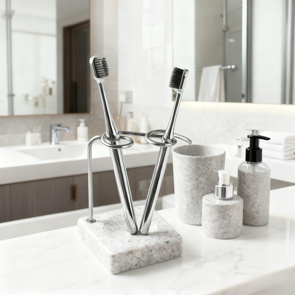 Minimalist Stainless Steel Toothbrush Holder Bathroom Resin Toothbrush Holder Creative Home Accessories Bathroom Accessories