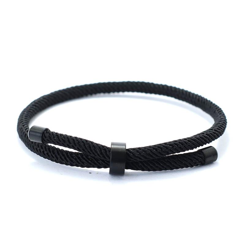 New Minimalist Stainless Steel Bracelet Adjustable Unisex 4mm Nylon Cord Chain Braclet Couple Gift For Lover Leisure Accessories