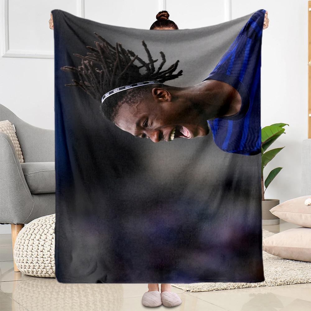 Football Player Action Blanket Soft Warm Cozy Suitable for Chair Office Picnics Four Seasons Universal Warmthful Decor Gifts For Family Or Friends