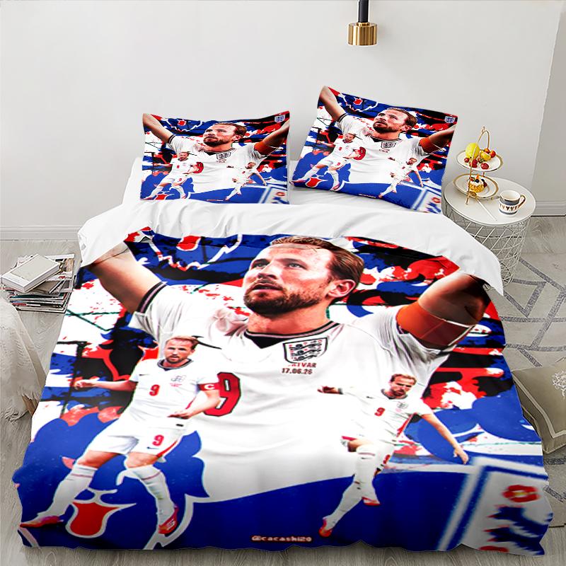3PCS Football Player Kane  Bedding set,Ideal for1pc Duvet Cover And 2pcs Pillowcases Perfect for Christmas gift,Ideal for Bedroom, Dormitory