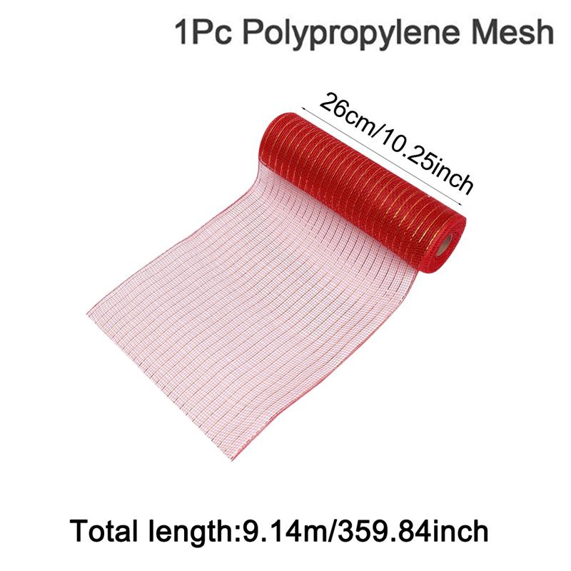 26cm 10Yards Christmas Decor Mesh Ribbon Glitter Mesh Roll for Christmas Tree Decorations Home Door Wreaths Garland Xmas Gifts