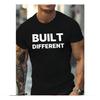 Czarny T-shirt Built Different Unisex