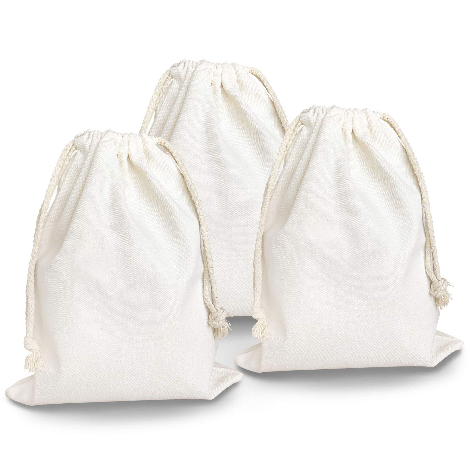 

BROWN PARKER Drawstring Plain of Storage Bags x 28 Bags, (White/Cotton/Set 3), Multi-Purpose (23 cm) белый
