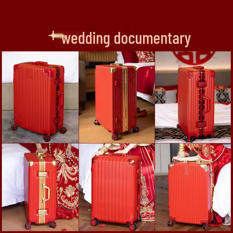 Weddings 20-Inch Red Carry-on Trolley Suitcase with Universal Wheels and Combo Lock for Men & Women