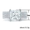 Foreign trade new classic atmosphere square zircon ring ladies platinum wedding jewelry