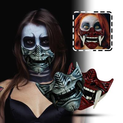 Japanese Hannya Mask De-mon Oni Sam-urai NOH Kabuki Prajna Devil Half Face Mask Cosplay