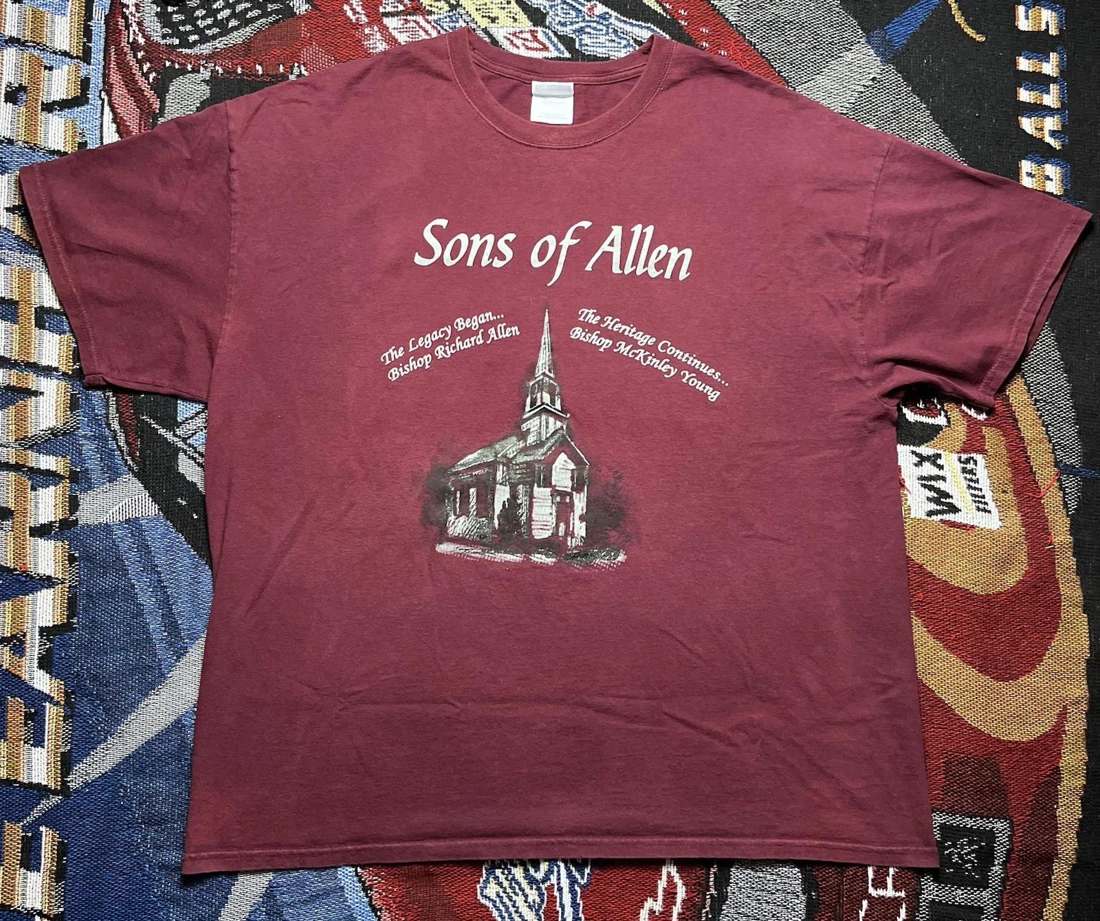 Vintage Sons Of Allen Shirt Bishop Richard Allen AME Hanes XL Religion Episcopal 3XL
