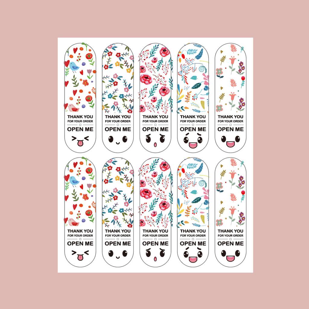 50-100pcs New Thank You For Your Order Stickers Smile Decorative Sealing Stickers For Business Delivery Packaging Mailing Bag