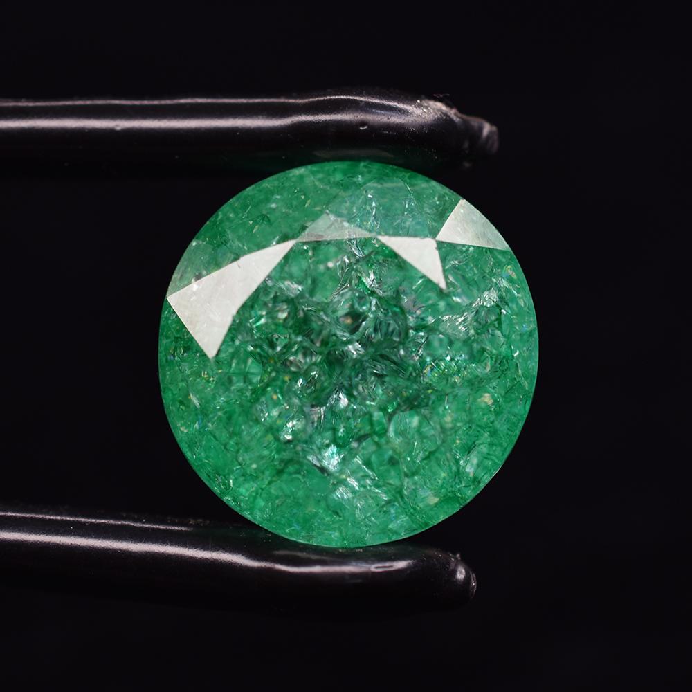 Natural Green Emerald Loose Gemstone 49.30 ct Round Cut for Jewelry Making and Gem Collections