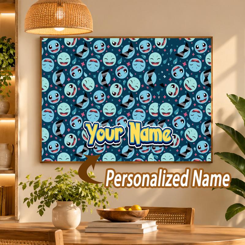 Squirtle Custom Name Diamond Painting Personalized 5D Full Drill DIY Diamond Art Home Decor