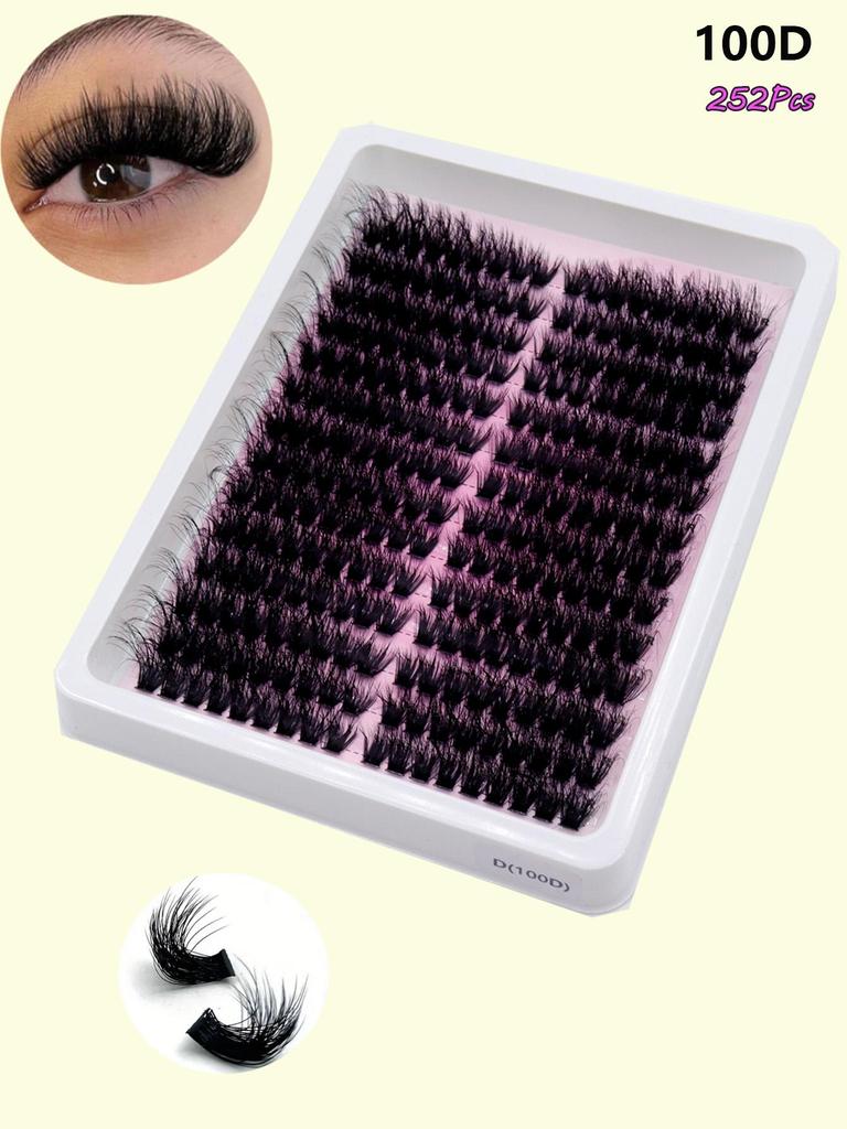 Svarta tuftade ögonfransar, 12 rader, CC/D/DD smältlim minkögonfransar, för långa ögon.