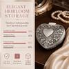 Metal Construction Vintage Jewelry Box Carved Flower Heart Jewelry Box  For Earring
