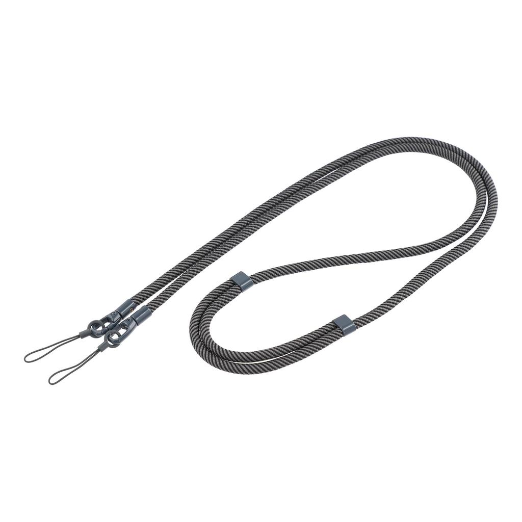 7MM Double Clasp Adjustable Lanyard Polyester Zinc Alloy Shoulder Strap for Dual-Hole Phone Cases
