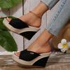 Women Wedge Slippers 2025 Summer Peep-Toe Shoes Woman High-Heeled Platform Slides Women Casual Wedges for Women High Sandals