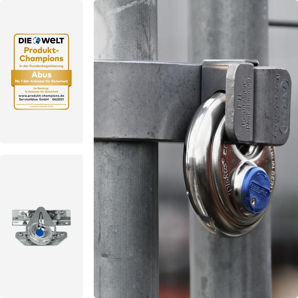 ABUS Discus Cylinder Stainless Heavy-Duty Padlock, Steel, 24IB-70