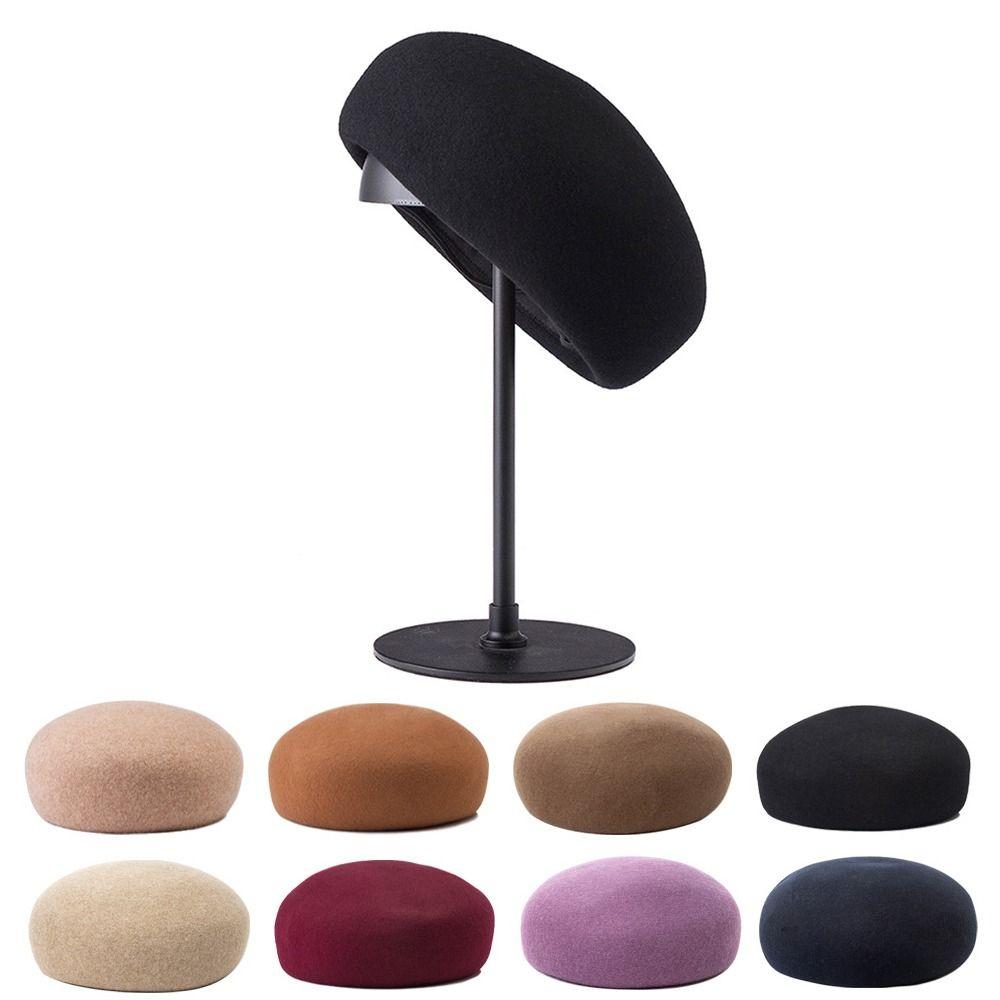 Classic Top Hat Keep Warm Wool Beret Cap Luxurious Women's Beret Hat  Winter