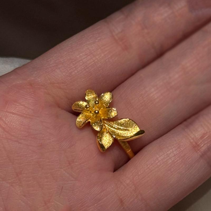 

Classical Chinese style Hanfu Flower Blossoms Branches leaf Ring Matte Exquisite Earrings Necklace Wedding Bridal Sets