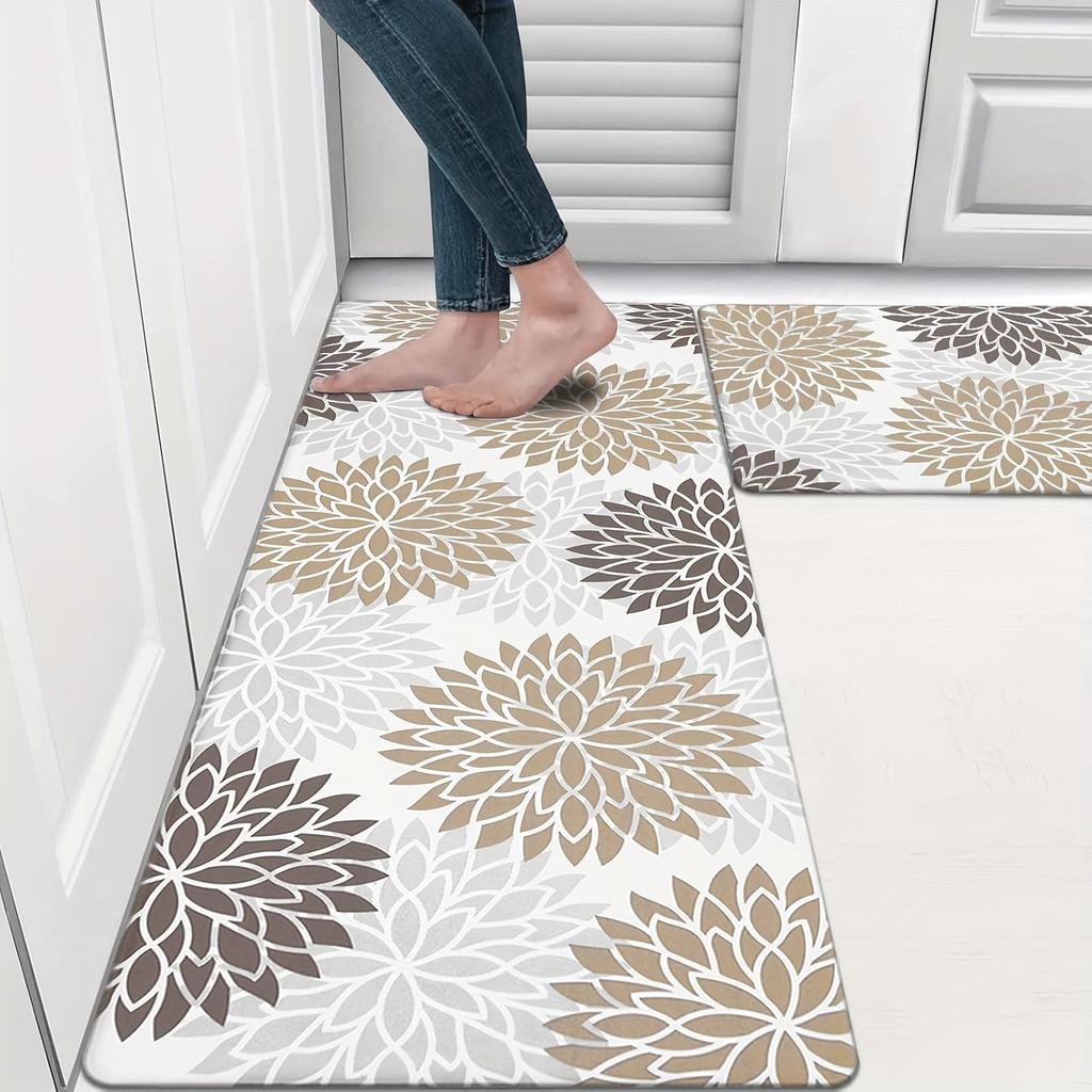 Two-Piece Kitchen Rug Sets Featuring Non-Slip Mats Designed for Comfort, Suitable for Use in Kitchens, Offices, Sinks, And Laundry Areas