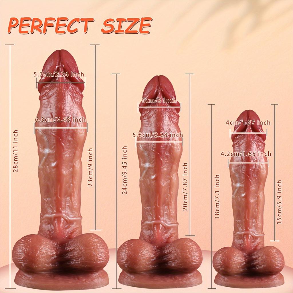 Realistic Silicone Dildo with Strong Suction Cup, Thick Long Penis for Men & Women, Anal Plug, BDSM & SM Adult Sex Toys, Couples Pleasure Toy