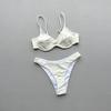 Trendy Solid Color Split Bikini Swimwear, Sexy European American Underwire Bathing Suit for Ladies Beach New Arrival 2026