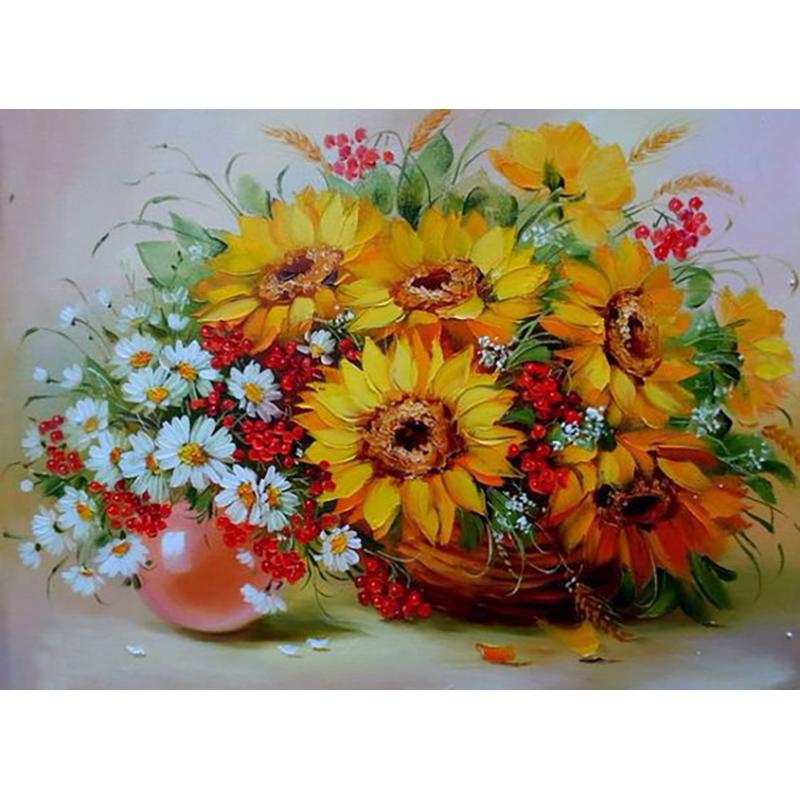 5D DIY Diamond Painting Flower Cross Stitch Kit Full Round Drill Embroidery Mosaic Art Rhinestones Home Decor Wall Art Gift