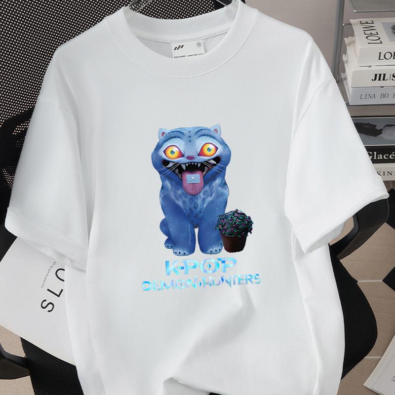 Kpop Korean Wave Witch Hunt Trendy Casual Short Sleeved Printed T-shirt 5988