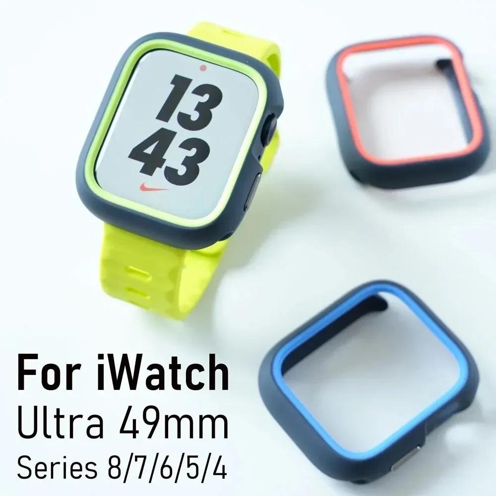 TPU Case+Silicone Strap for Apple Watch Band Ultra 49mm Sport Band for Iwatch Series10 9 8 7 6 SE 5 4 46mm 45mm 44mm 41 40 42mm