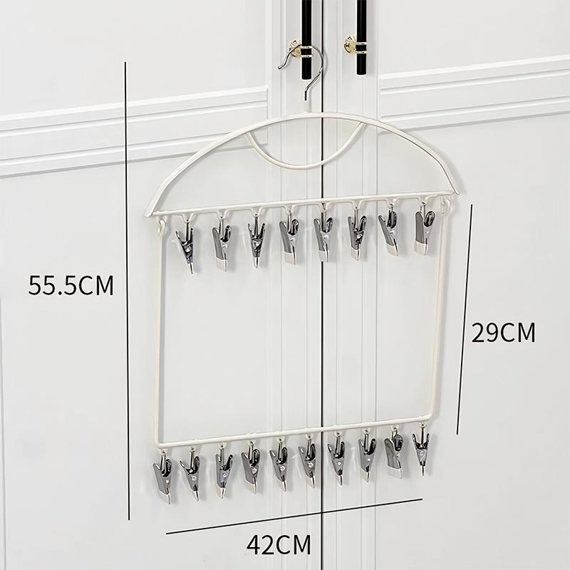

Large Capacity Modern Style Sock And Clothing Storage Rack Household Underwear Drying Rack with Plastic Hooks белый