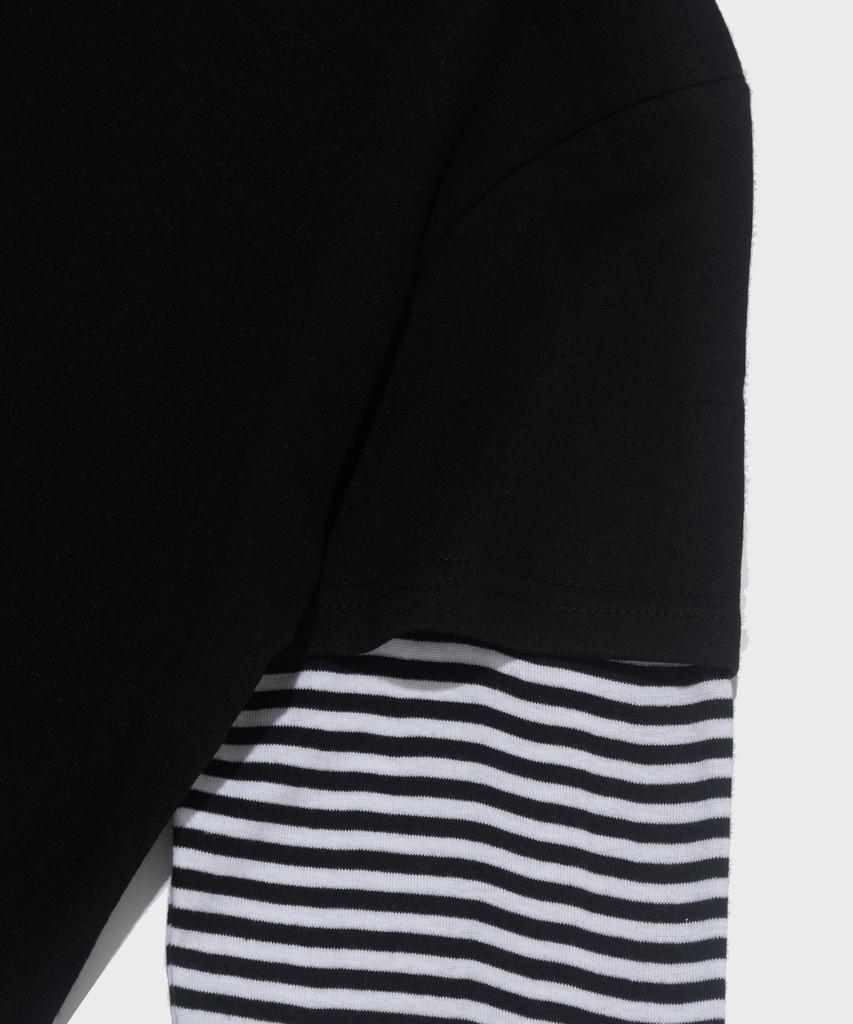 CARGOBROS FOR WOMAN Star Layered Long Sleeve T-Shirt (Black/White)