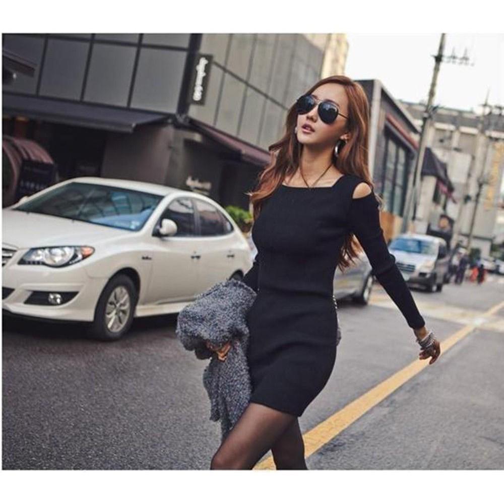 Premium Quality Femme Manches Longues Moulant Mini Robe Tricot For Autumn Winter Events