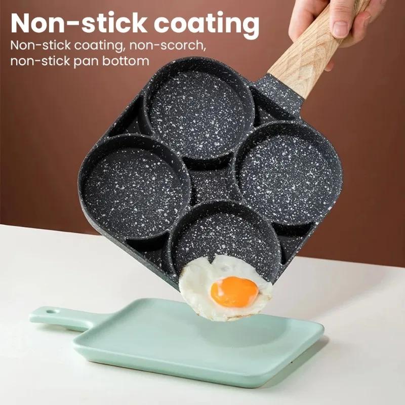 Fried Egg Pan Medical Stone Pan Non-stick Household Four-hole  Mini Breakfast Pan Fried Egg Ware Small Pancake