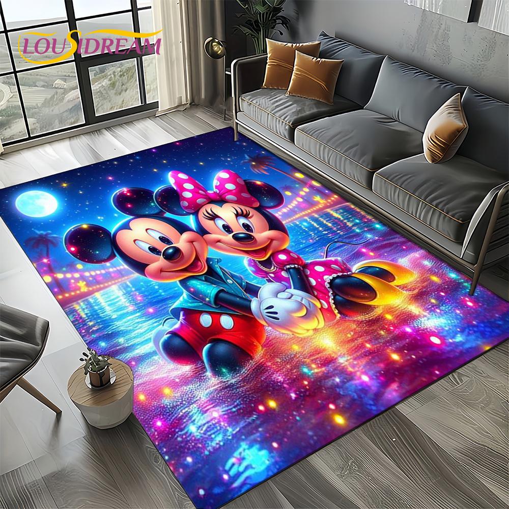 Mickey Minnie Mouse Donald Duck Cartoon Carpet Rug for Bedroom Living Room Home Sofa Decoration,kids Large Decor Floor Mat Gift