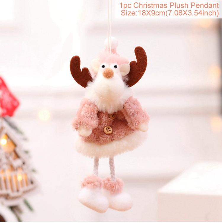 

Мила плюшева лялька Дівчинка з оленячими рогами, Прикраси для декору ялинки, Підвіска, Різдвяний декор для дому, Різдвяні подарунки