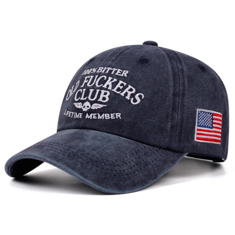 Freedom Outdoors Old Fuckers Club-Vintage Baseballpet, 100% Bitter Levenslang Lid, Borduurwerk Verweerd Zacht Katoen dad Hat Buiten Sportpet 54-61CM marineblauwe kleur