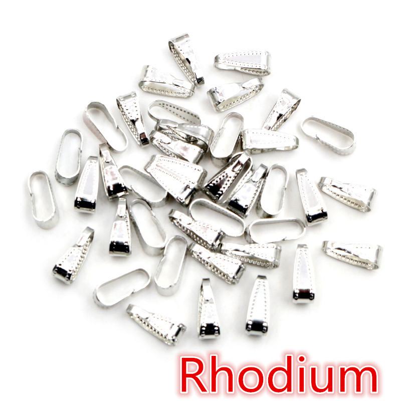 100pcs 11*4mm Bronze Gold Silver Plated Pendant Necklace Buckle Clasp Connectors For DIY Jewelry Making Findings Accessories 