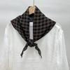 Japanese retro double-sided brown checkered cotton scarf versatile autumn and winter shawl women's triangle scarves
