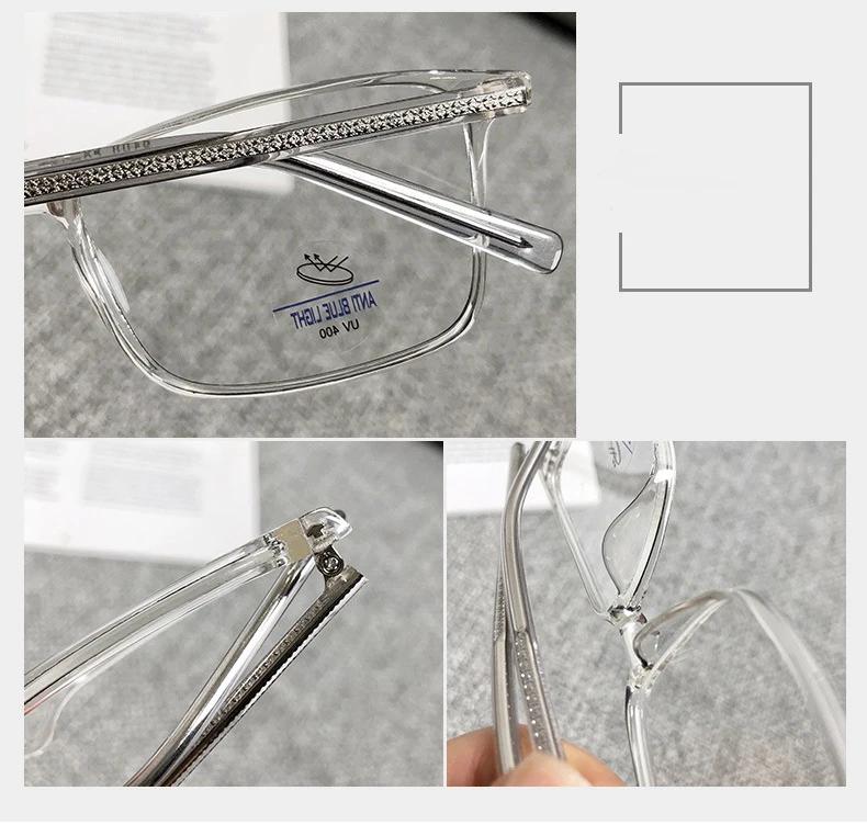 Retro Fashion Anti-blue Light Glasses Men Women Transparent Computer Glasses Frame Eyeglass Frame Flat Glasses Square Eyeglasse