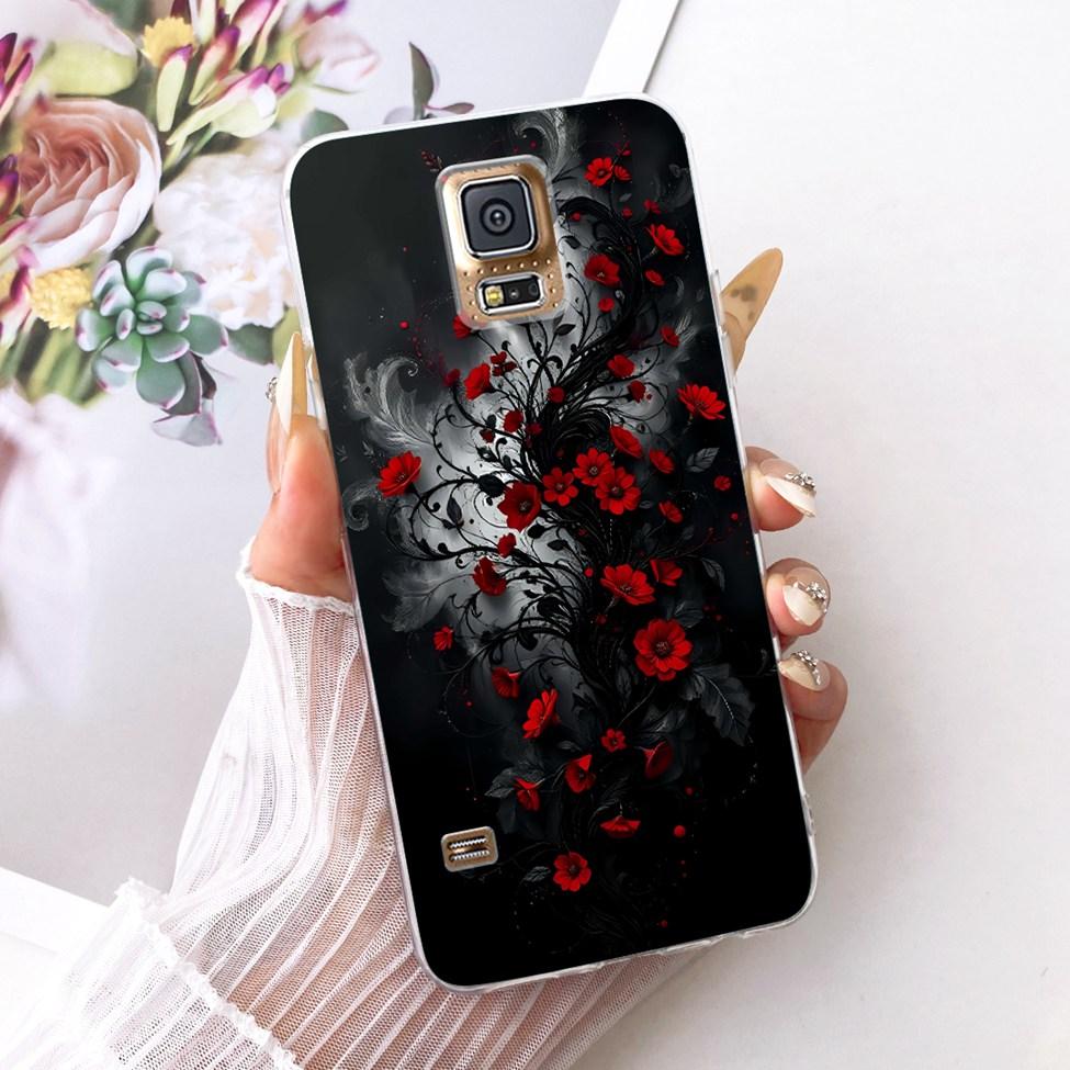 Transparent For Samsung S5 Case Fashion Butterfly Cute Cat Funny Painted Cover For Samsung Galaxy S5 SM-G900F SM-G900M Casing