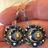 Sun and Moon Starry Sky Retro Mystery Earrings