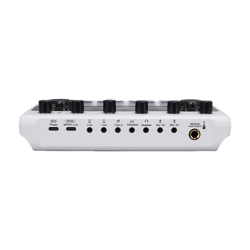 Live Streaming Sound Card Mixer Sound Console Professional Recording 12 Voice Effects LED Display Re Able for Singing Karaoke Live Interaction