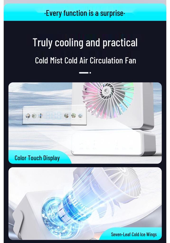 Silent USB Rechargeable Desktop Fan - Portable 3-in-1 with Large Air Volume for Home Use