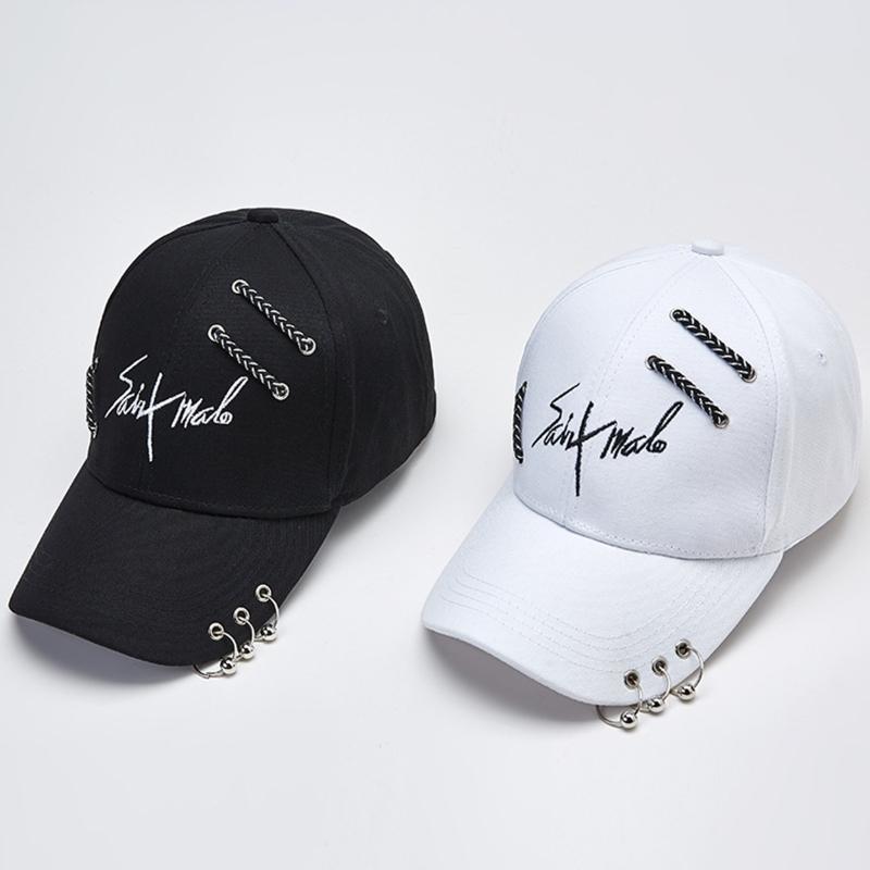 Casual Baseball Cap Letter Sport Cap Trendy Peaked Cap with Ring All-match for Outdoor Hiking Riding Camping Cycling